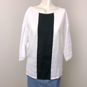 Bianca Nygard White/Black Half Sleeve Blouse Size 6
